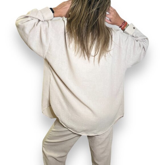 Chloe Linen Set in Beige - Picture 3 of 3